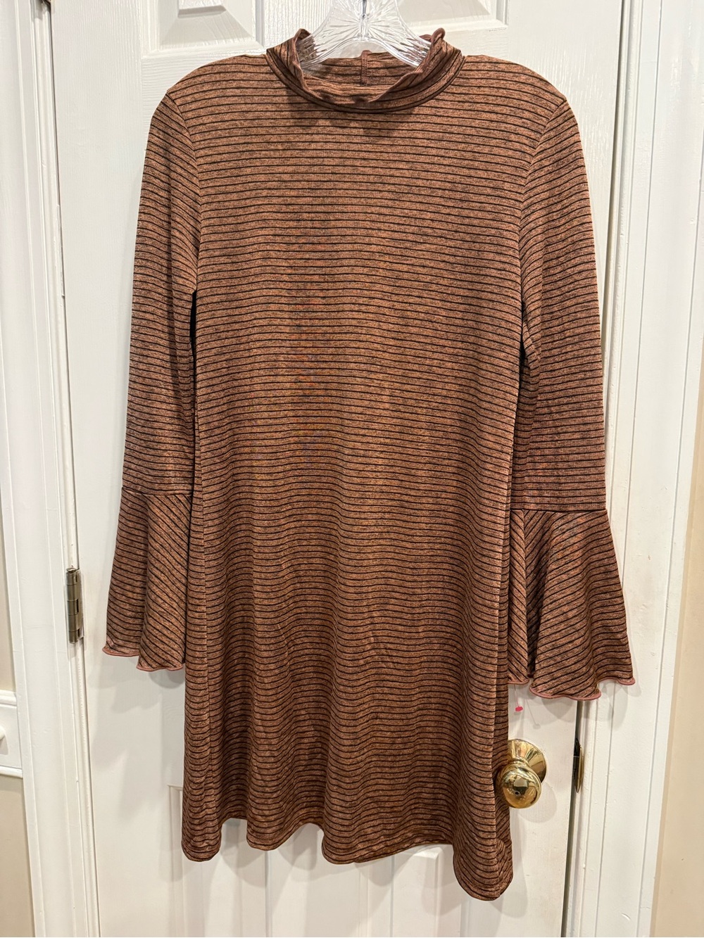Billabong Copper and Black Stripe Casual Mini Dress -S